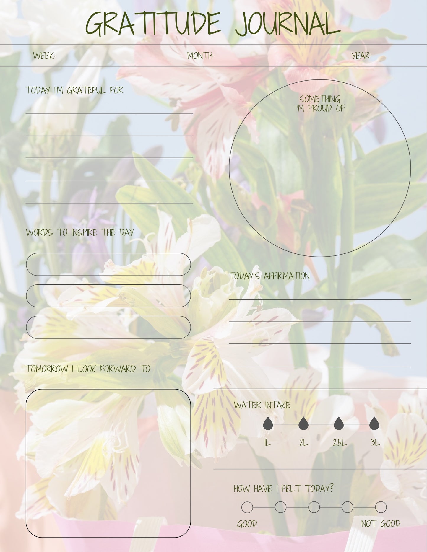 His Masterpiece Hardcover Journal - Floral Design for Artistic Souls
