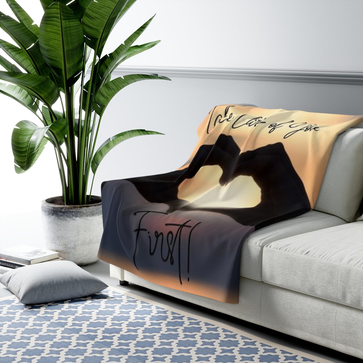 Warm & Cozy Sherpa Fleece Blanket - "Take Care of You First!"